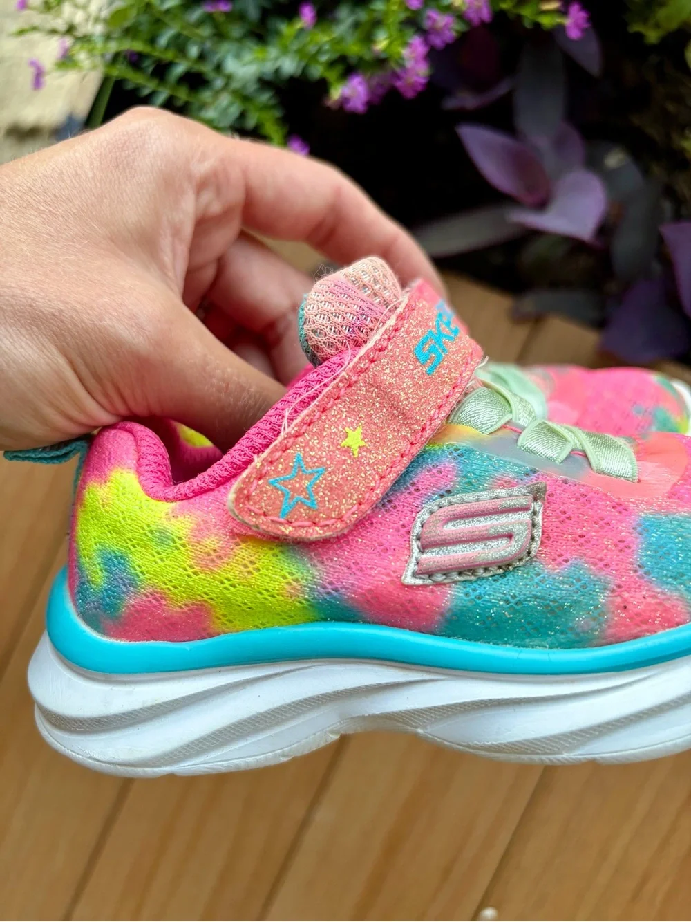 Skechers Kids Multicolor Pink Tie-Dye Hook-and-Loop Sneakers